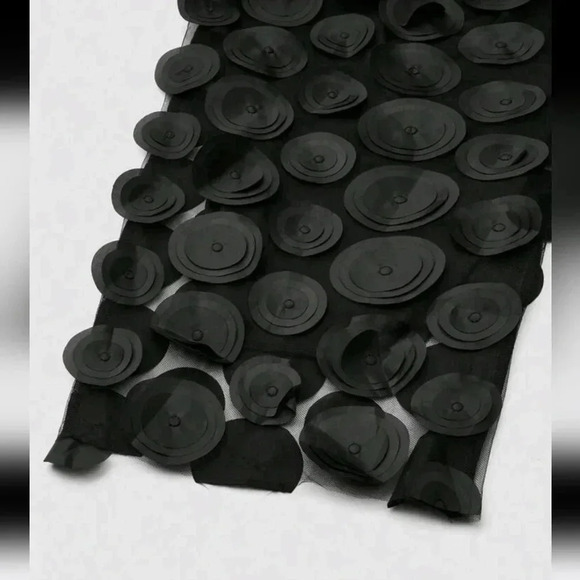 Women's Floral Embroidered Mesh Wide Leg Pants - Picture 6 of 6